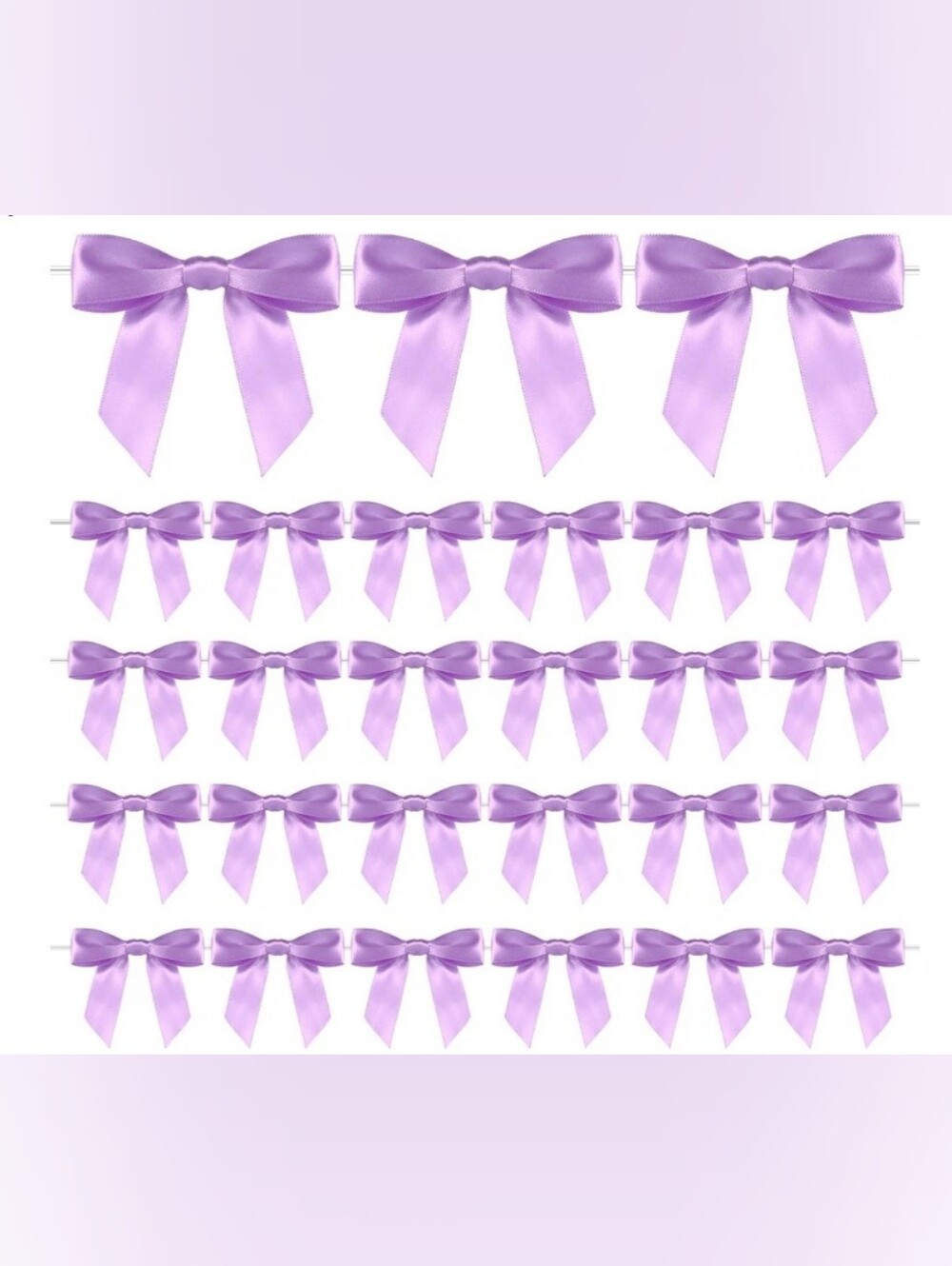 50 Pieces - 2.5" Purple Satin Bows - Pack of Decorative Bows
